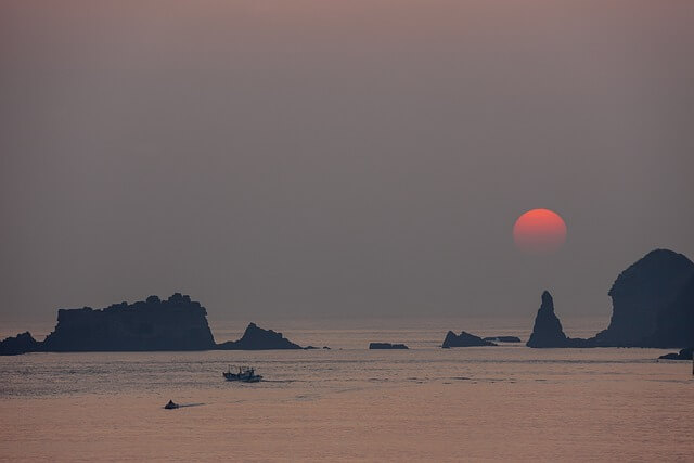 zachód słońca na wyspie jeju